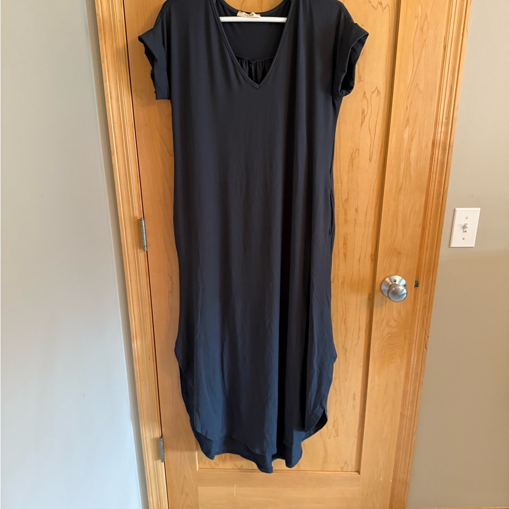 Pinkblush Black Asymmetrical Maxi Dress V-Neck